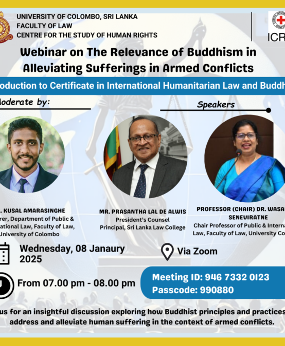 Webinar on The Relevance of Buddhism in Alleviating Sufferings in Armed Conflicts